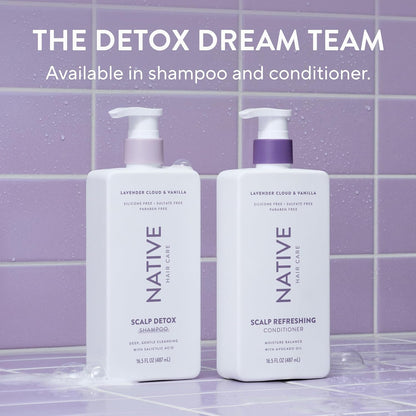 Native Scalp Detox Shampoo Lavender Cloud & Vanilla 16.5 fl oz – Calming Scent Blend for Yoga Room & Meditation Self-Care
