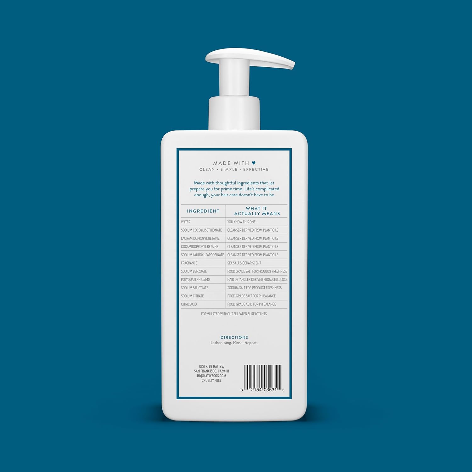 Native Sea Salt & Cedar 2-in-1 Shampoo and Conditioner – Streamlined Shower Staple for the Intentional Home