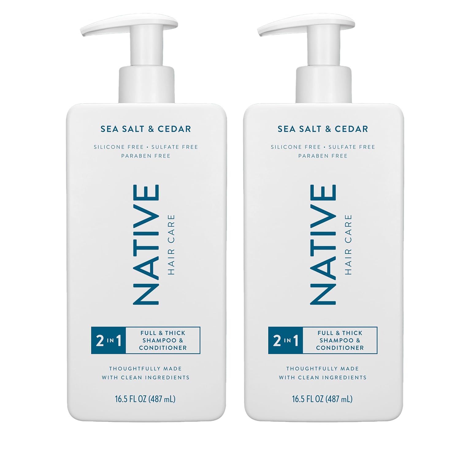 Native Sea Salt & Cedar 2-in-1 Shampoo and Conditioner – Streamlined Shower Staple for the Intentional Home
