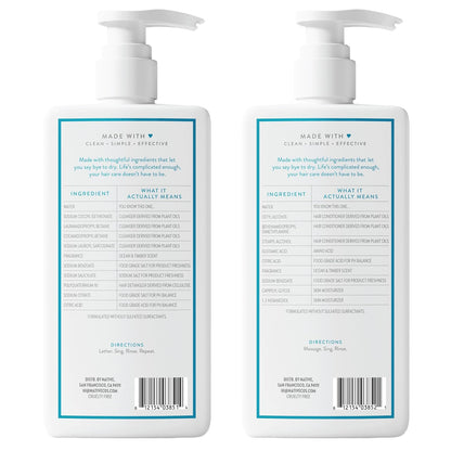 Native Shampoo and Conditioner – Personal Care Ritual for Home Bath, Sulfate-Free Hair Care for Sensitive Scalps