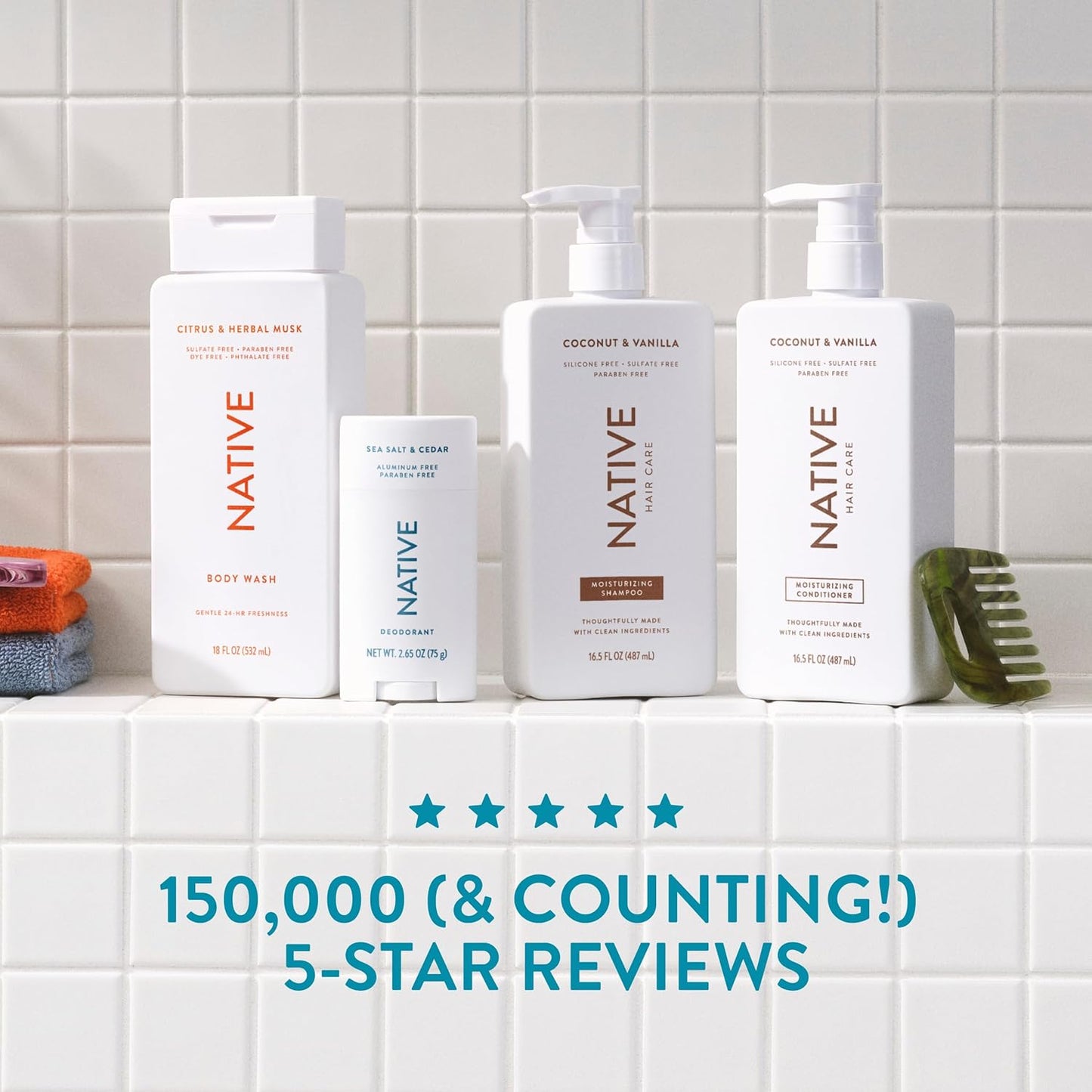 Native Shampoo and Conditioner Set – Thoughtful Birthday Gift for Her, Vegan Hair Care with Naturally Derived Ingredients