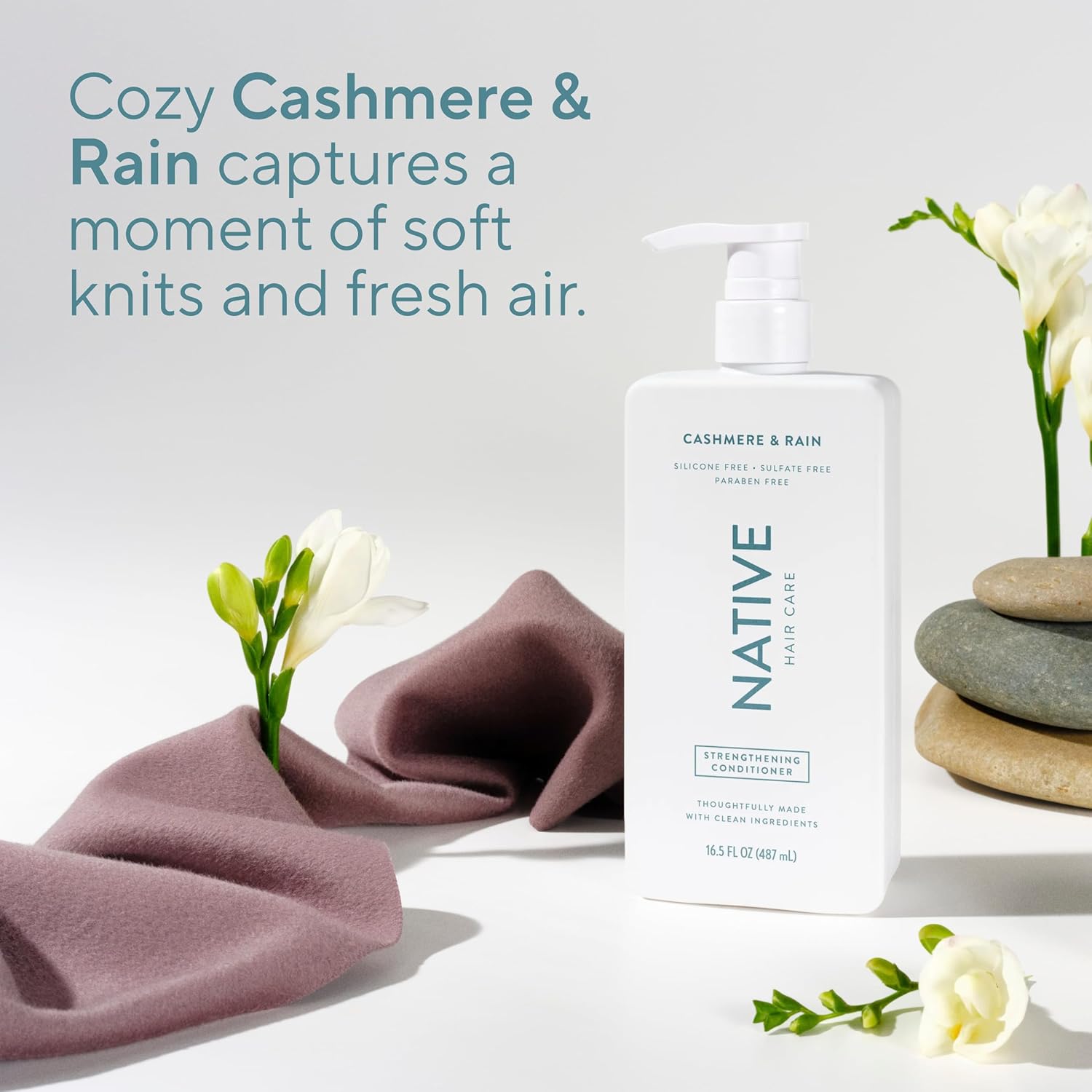 Native Strengthening Conditioner Cashmere & Rain 16.5 fl Oz – Thoughtful Birthday Gift for Women Who Love Clean Beauty and Self-Care