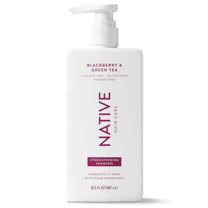 Native Strengthening Shampoo Blackberry & Green Tea 16.5 fl Oz – Clean, Multi-Use Wash for an Uncluttered Vanity