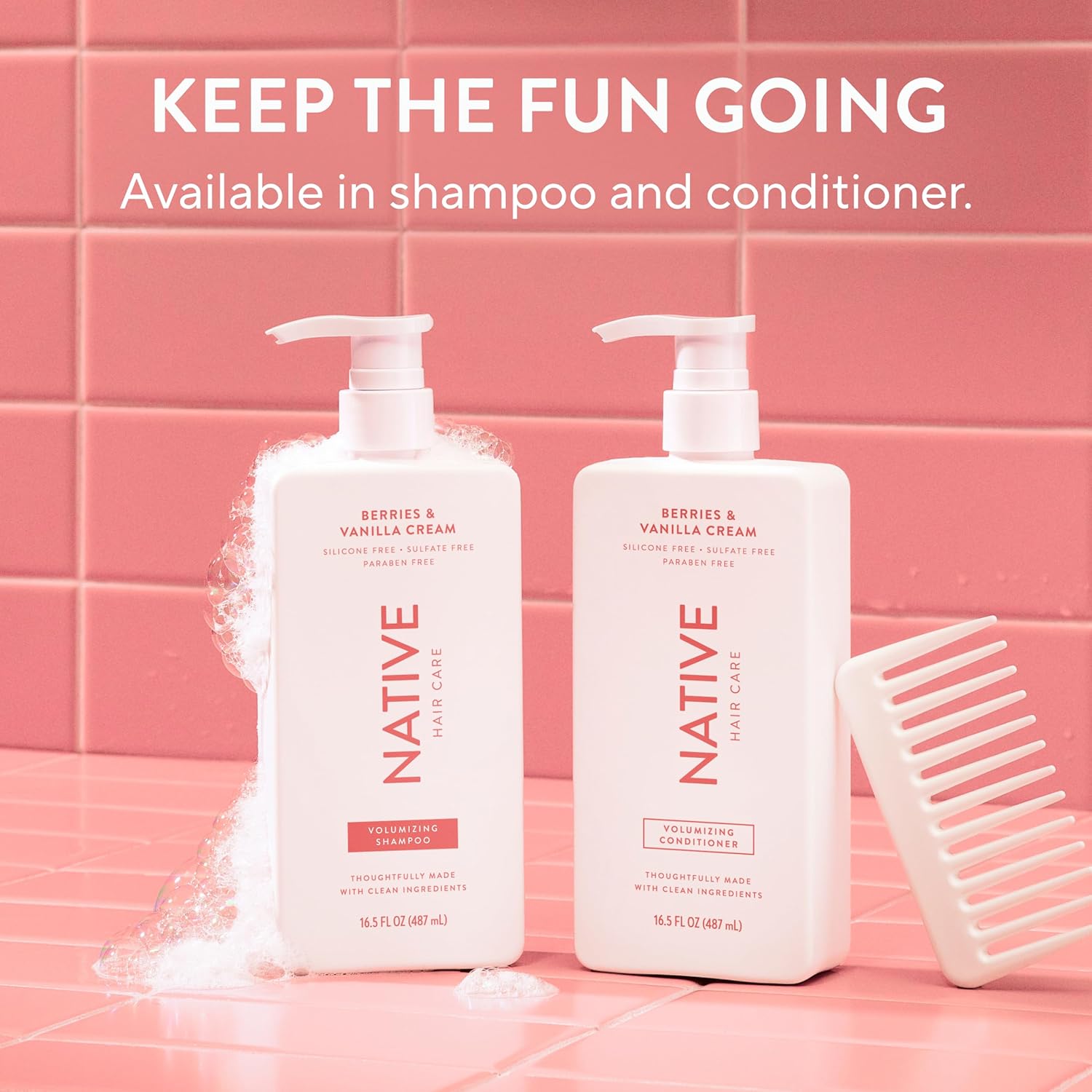 Native Volumizing Conditioner Berries & Vanilla Cream – Clean Formula for an Uncluttered Haircare Shelf