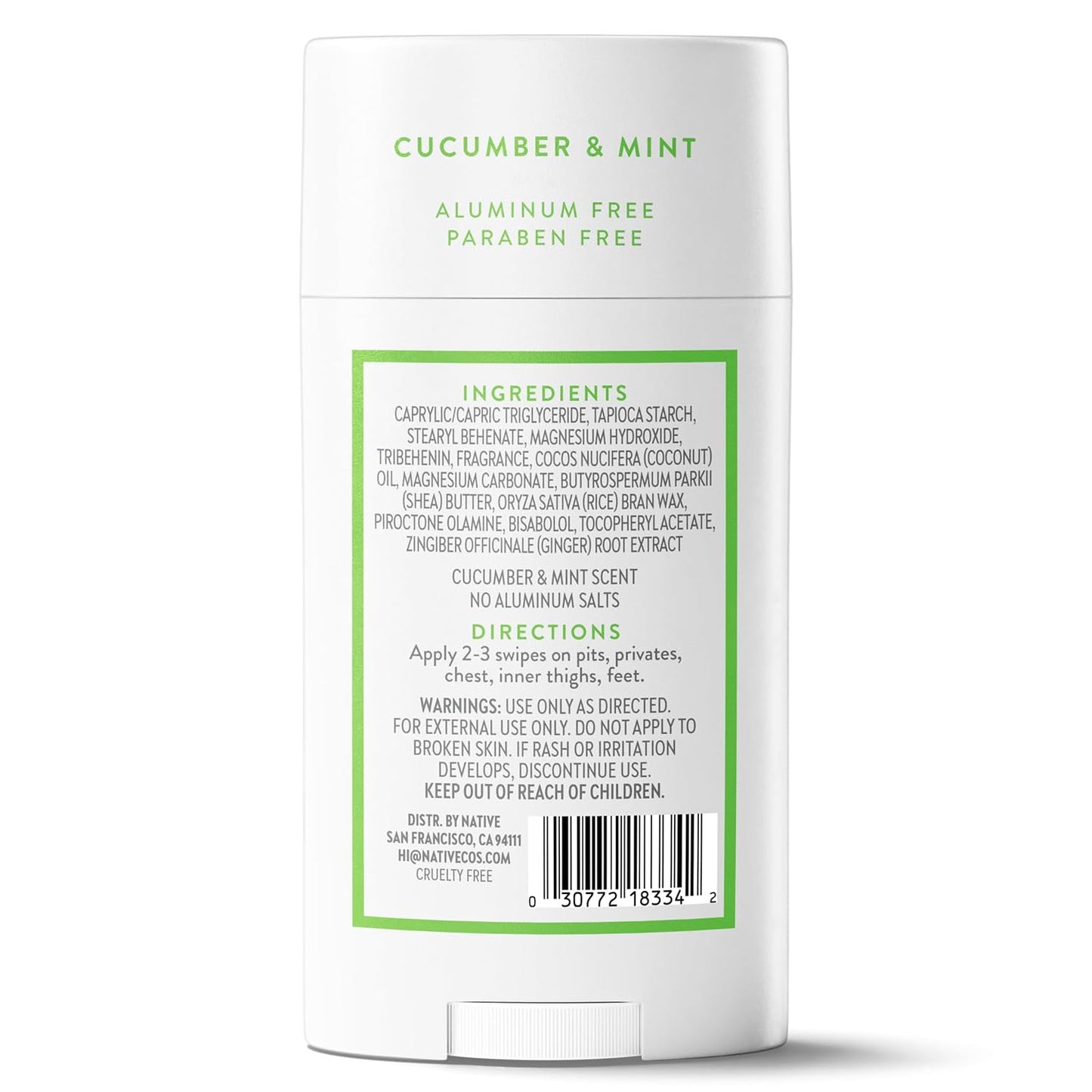 Native Whole Body Deodorant for Clean Beauty Routines, Aluminum Free 72 Hour Odor Protection Stick