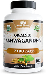 NaturaLife Labs Ashwagandha 2100 mg with Piperine – Morning Calm Supplement for Stress Relief Routine