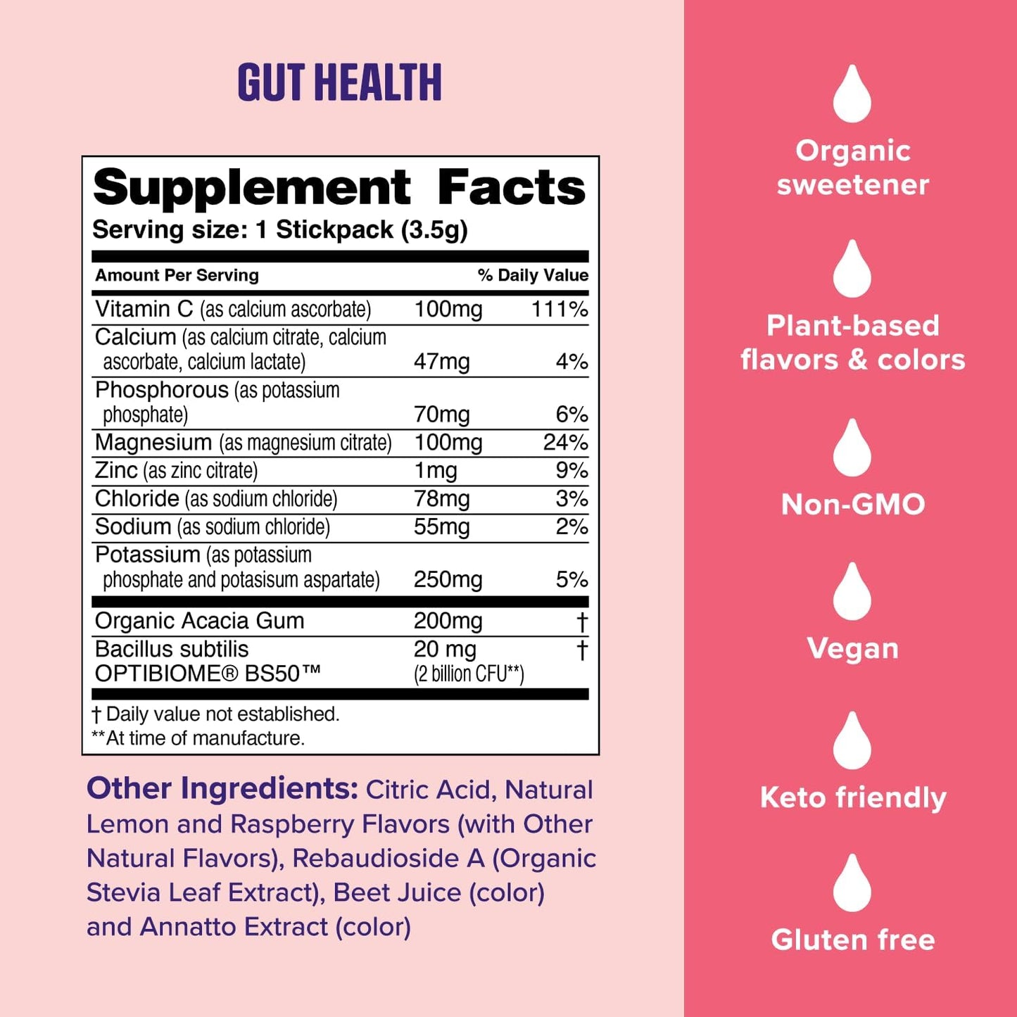 naturally sweetened raspberry lemonade flavor with no artificial sweeteners