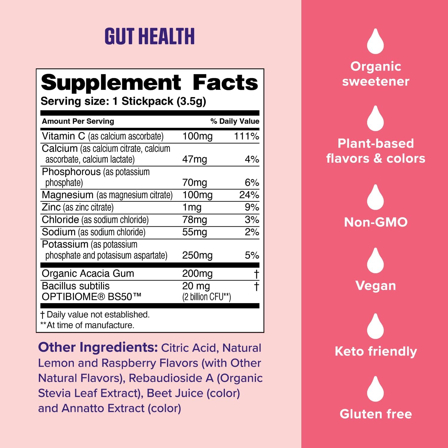 naturally sweetened raspberry lemonade flavor with no artificial sweeteners