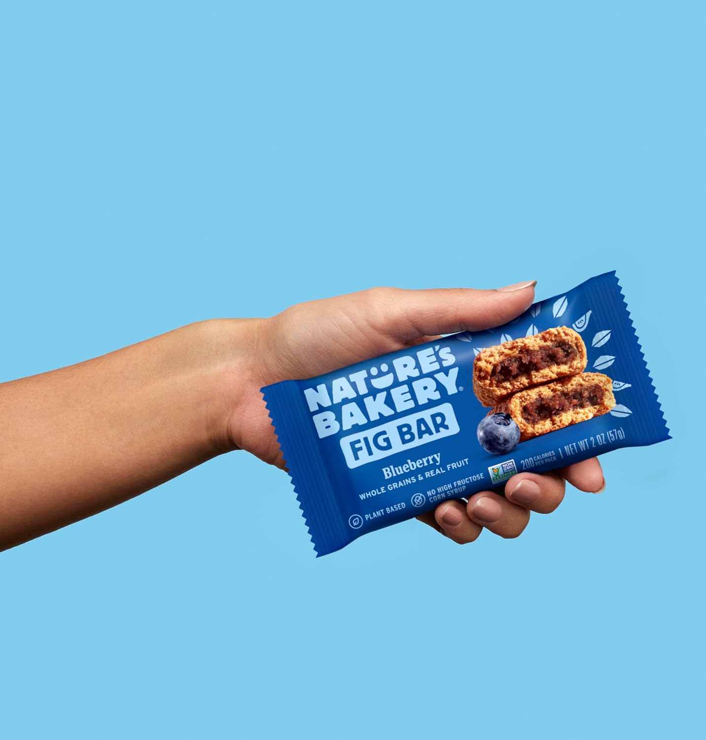 Nature's Bakery Blueberry Fig Bars - Clean Label Whole-Fruit Snack for Mindful Eating, Twin Pack
