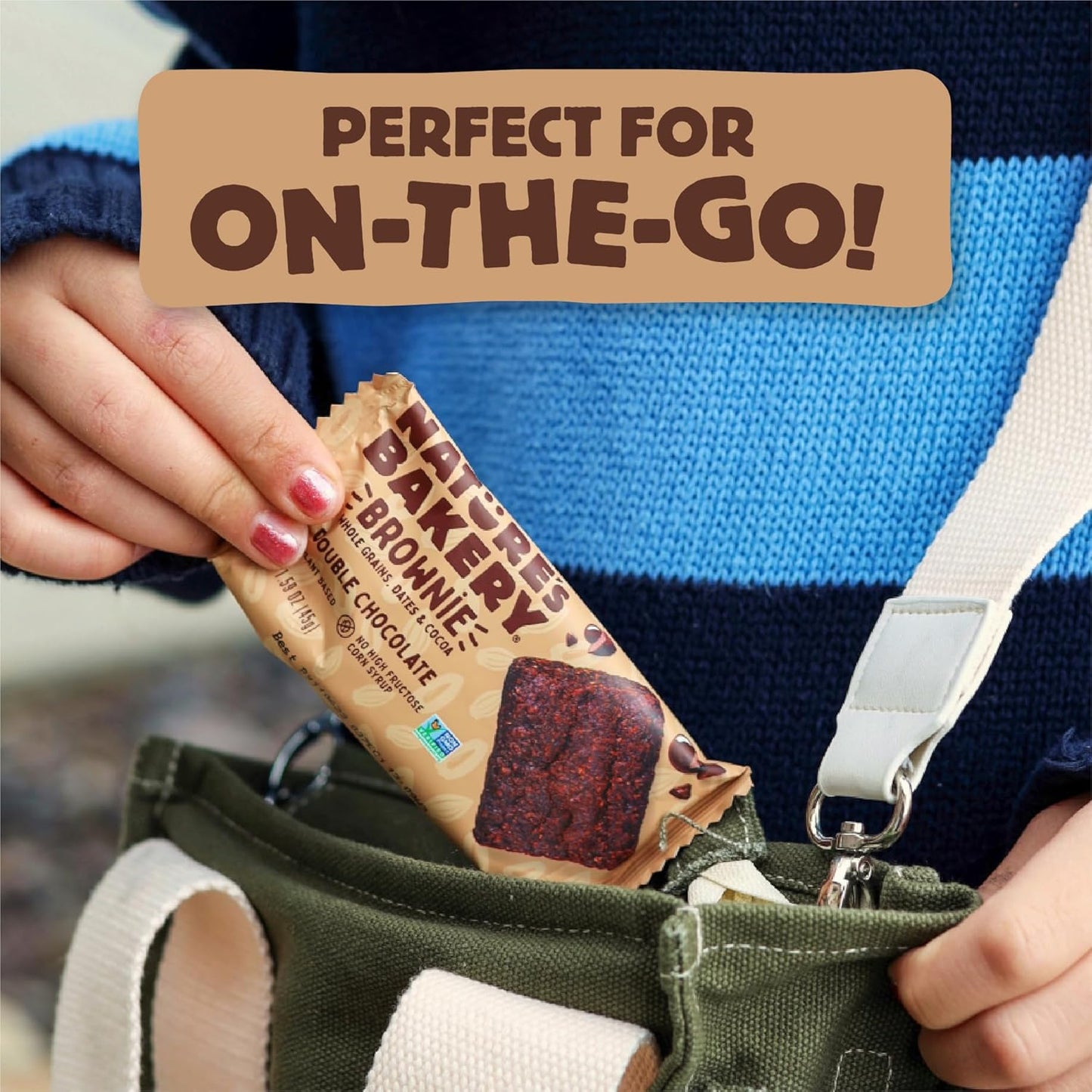 Nature's Bakery Double Chocolate Brownie Bars – Nut-Free Lunchbox Snack for School-Age Kids, Plant-Based Twin Packs