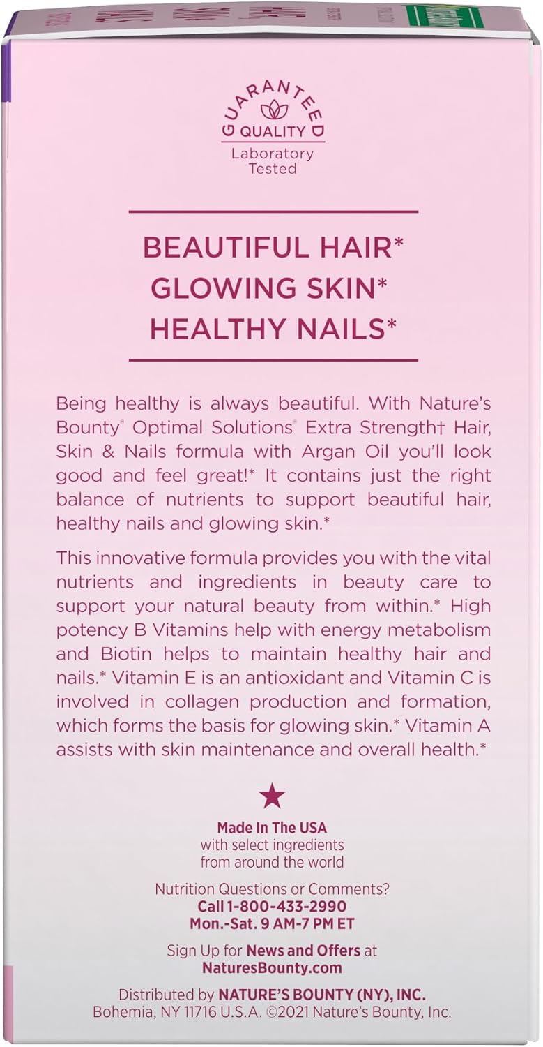 Nature's Bounty Advanced Hair, Skin & Nails – Clutter-Free Vanity Supplement, 2-Pack of 150 Softgels