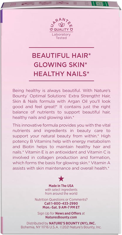 Nature's Bounty Advanced Hair, Skin & Nails – Clutter-Free Vanity Supplement, 2-Pack of 150 Softgels