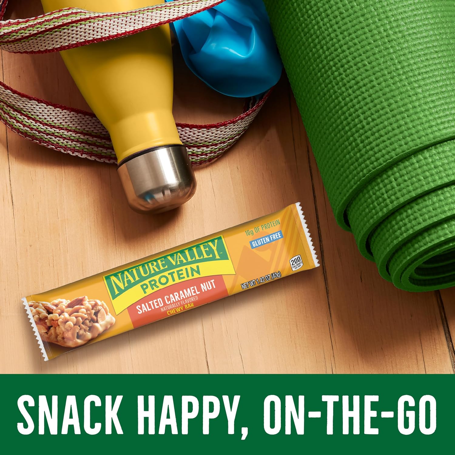 Nature Valley Protein Chewy Bars – Hiking and Backpacking Trail Snack with 10g Protein, 15 Count Salted Caramel Nut