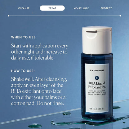 Naturium BHA Liquid Exfoliant 2% – Clean Vanity Essential, Simple Leave-On Exfoliant for Streamlined Skincare