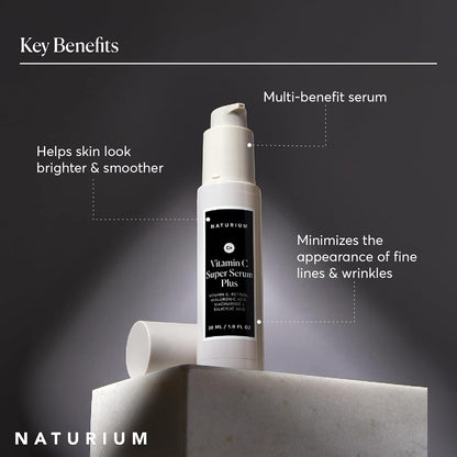 Naturium Vitamin C Super Serum Plus – All-in-One Vanity Serum, Streamlined Anti-Aging Treatment for Small Spaces
