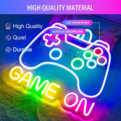 Neon Gamepad Sign for Boys, LED Light Wall Art - Unique Christmas Gift for Teenage Gamers, Bedroom Gaming Setup Decoration