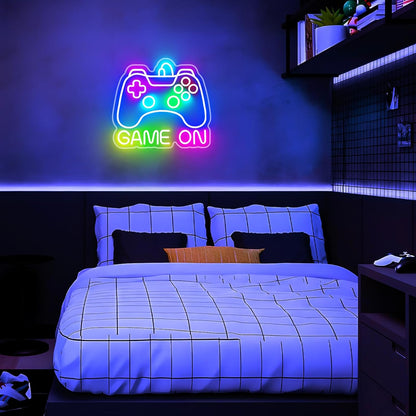 Neon Gamepad Sign for Boys, LED Light Wall Art - Unique Christmas Gift for Teenage Gamers, Bedroom Gaming Setup Decoration