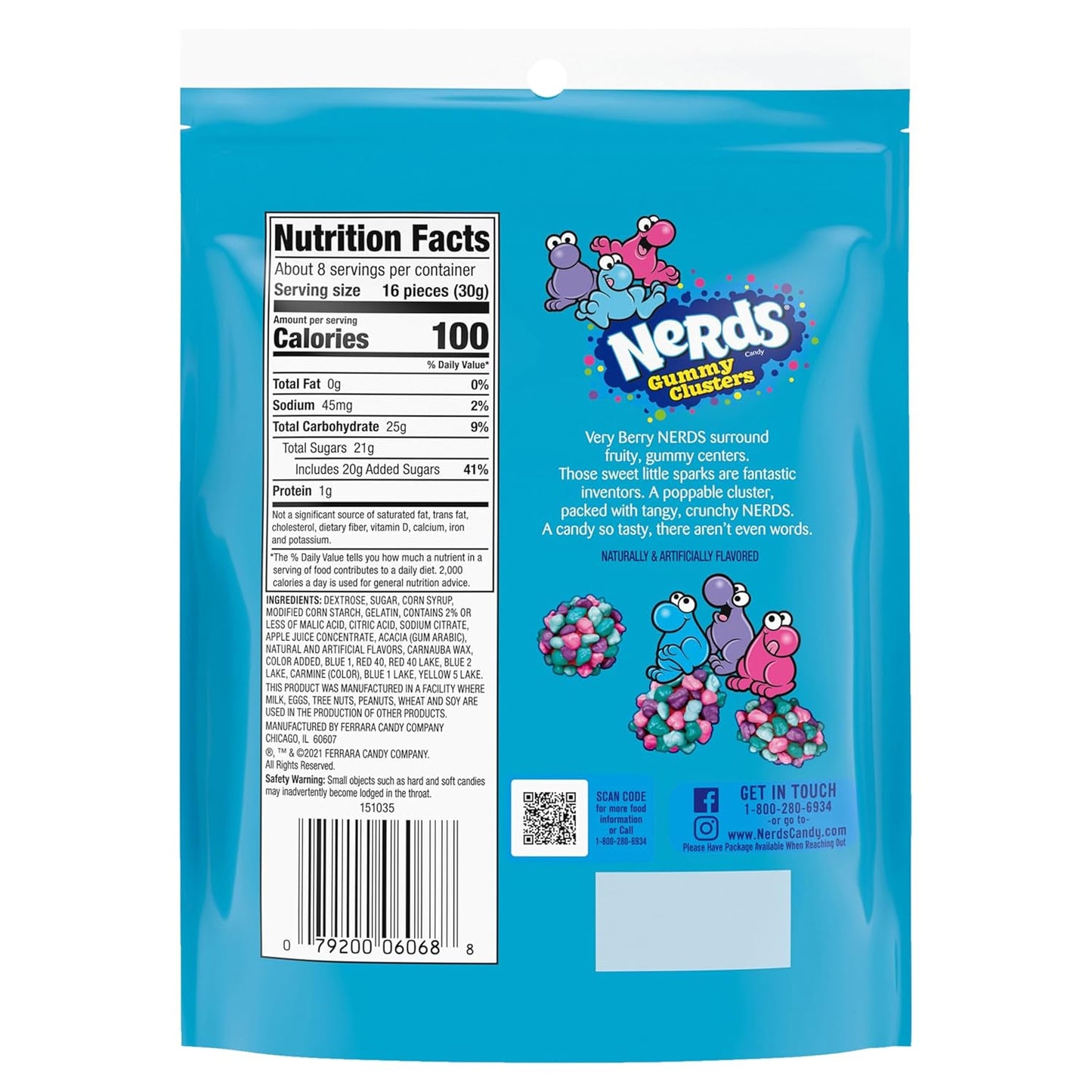 NERDS Juicy Gummy Clusters – Kid-Friendly Classroom Exchange Candy for Valentine's Day and Holiday Parties, 8 oz Bag