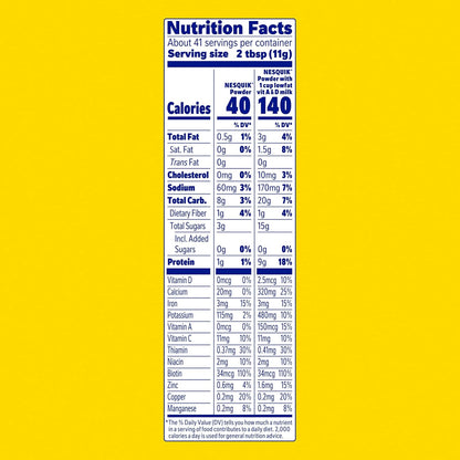 Nesquik No Sugar Added Chocolate Powder for Kids Lunchboxes, Quick Stir-In Milk Flavoring