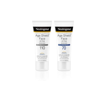 Neutrogena Age Shield Face Sunscreen SPF 70 – Trail and Beach Sun Protection for Hiking, Biking, and Boating Days