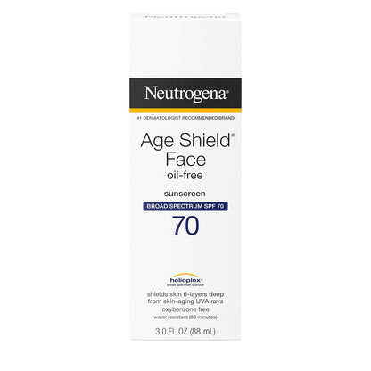 Neutrogena Age Shield Face Sunscreen SPF 70 – Trail and Beach Sun Protection for Hiking, Biking, and Boating Days