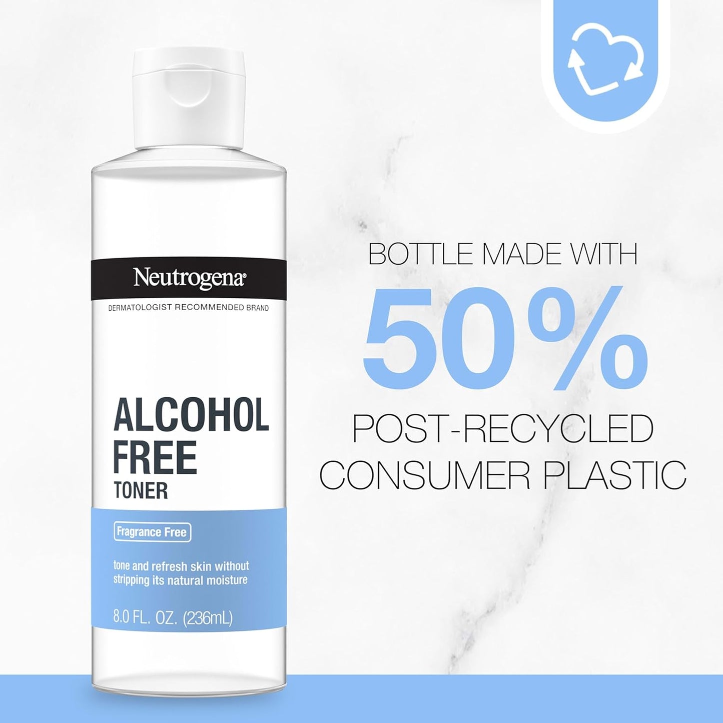 Neutrogena Alcohol-Free Gentle Daily Facial Toner for Clean Vanity Setup, Fragrance-Free Daily Toner for an Intentional Skincare Routine