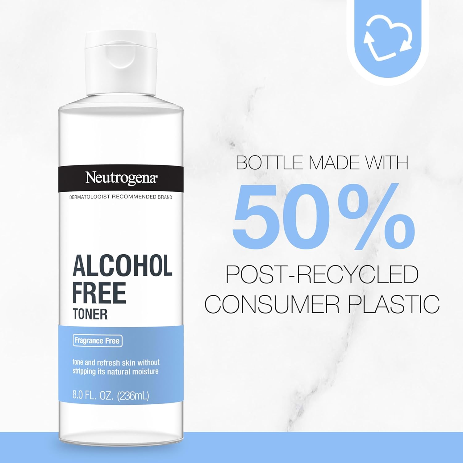 Neutrogena Alcohol-Free Gentle Daily Facial Toner for Clean Vanity Setup, Fragrance-Free Daily Toner for an Intentional Skincare Routine