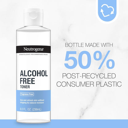Neutrogena Alcohol-Free Gentle Daily Facial Toner for Clean Vanity Setup, Fragrance-Free Daily Toner for an Intentional Skincare Routine