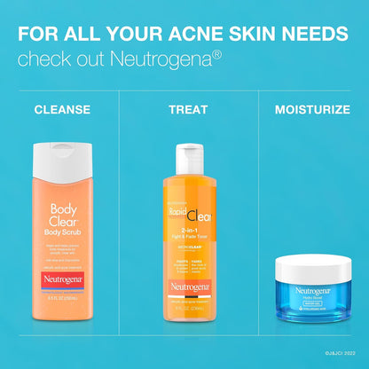 Neutrogena Body Clear Acne Body Wash 2% Salicylic Acid – Dermatologist-Tested, Non-Comedogenic Daily Treatment for Body Acne