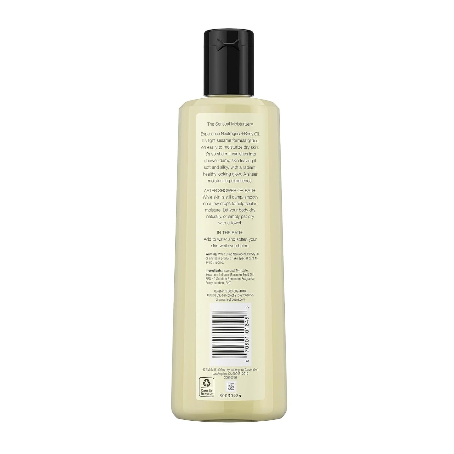 Neutrogena Body Oil Light Sesame Formula – Thoughtful Birthday Gift for Her, Radiant Glow Body Moisturizer for Women