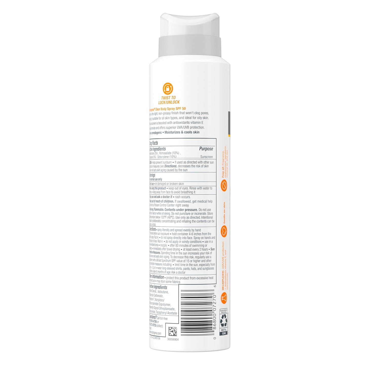 Neutrogena Clear Body SPF 50 Spray – Invisible-Finish Sunscreen for a Clean, No-Residue Routine