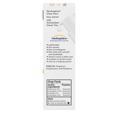 Neutrogena Clear Face Serum Sunscreen – Clean, Fragrance-Free SPF 60 for a Cluttered-Free Vanity