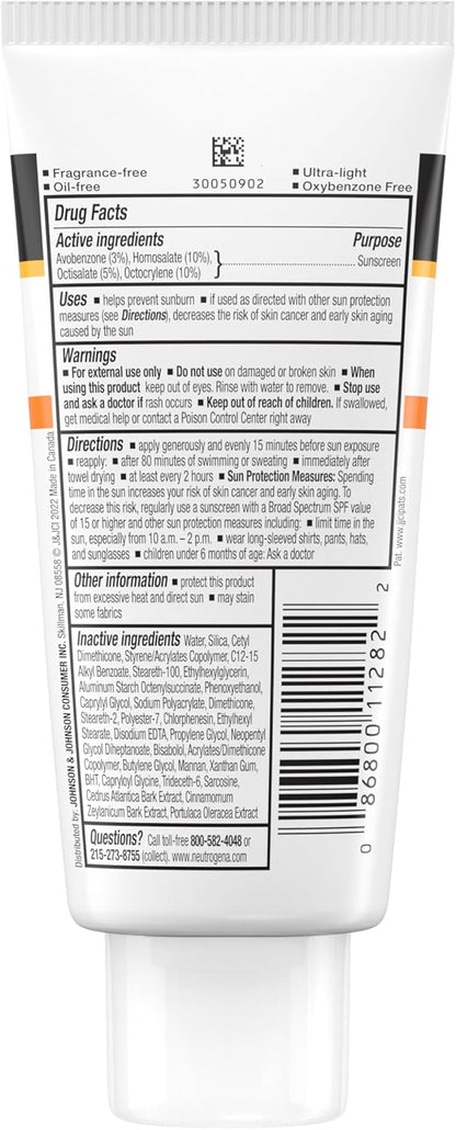 Neutrogena Clear Face Sunscreen Lotion – Streamlined, Fragrance-Free SPF 50 for a Simple Skin Routine