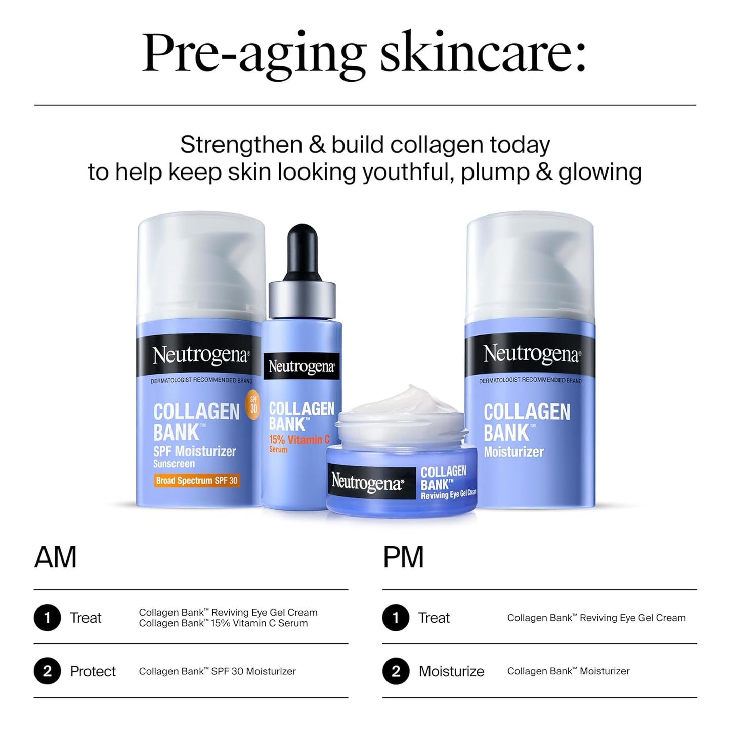 Neutrogena Collagen Bank Reviving Eye Cream – Premium Micro-Peptide Eye Treatment, Fragrance-Free 0.5 oz Jar