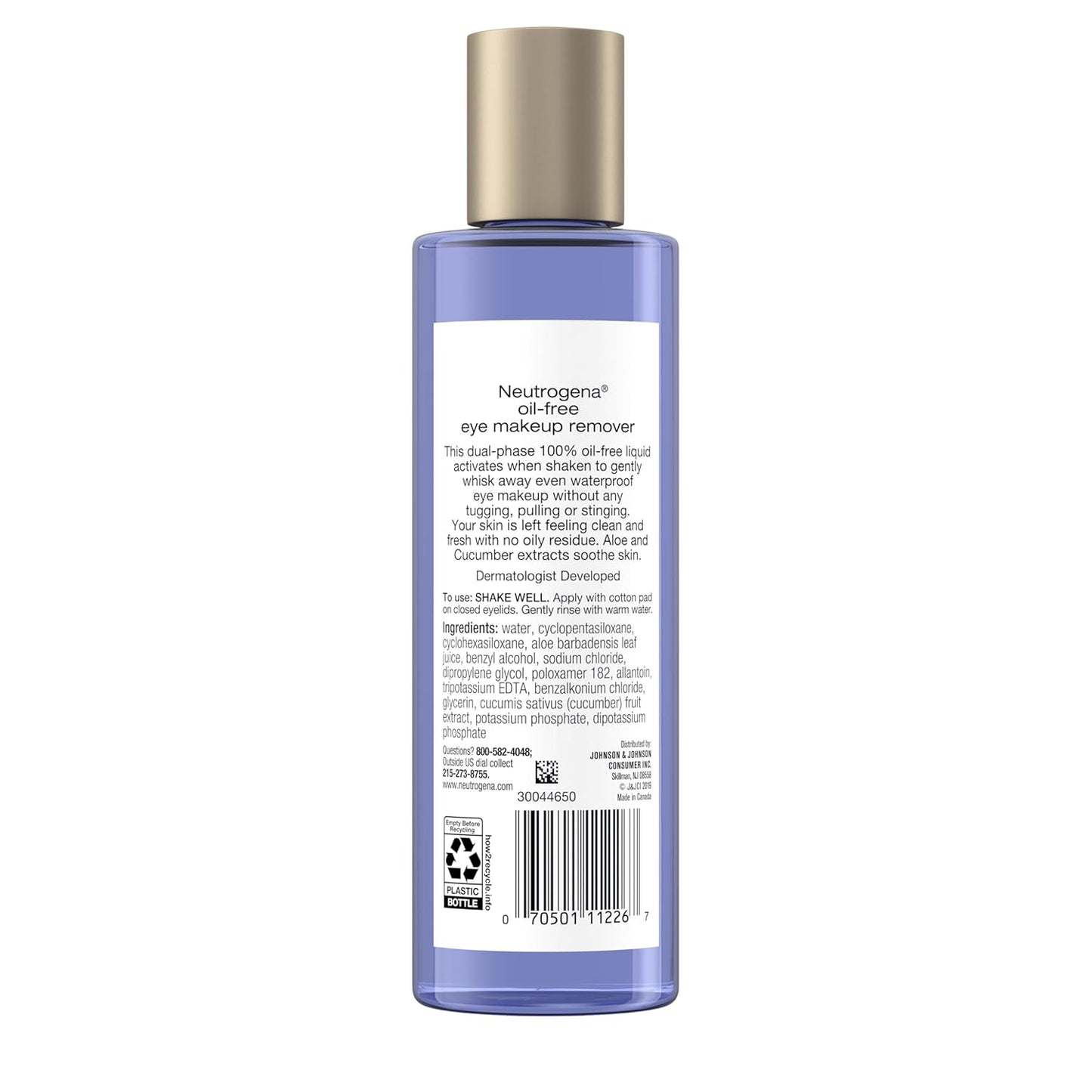 Neutrogena Gentle Oil-Free Eye Makeup Remover – Clean Vanity Essential for Capsule Bathrooms