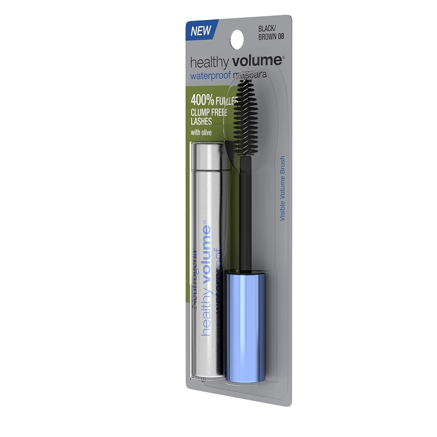 Neutrogena Healthy Volume Lash-Plumping Waterproof Mascara – Self-Care Beauty Essential for Mindful Morning Routines, Conditioning Lash Serum with Olive Oil