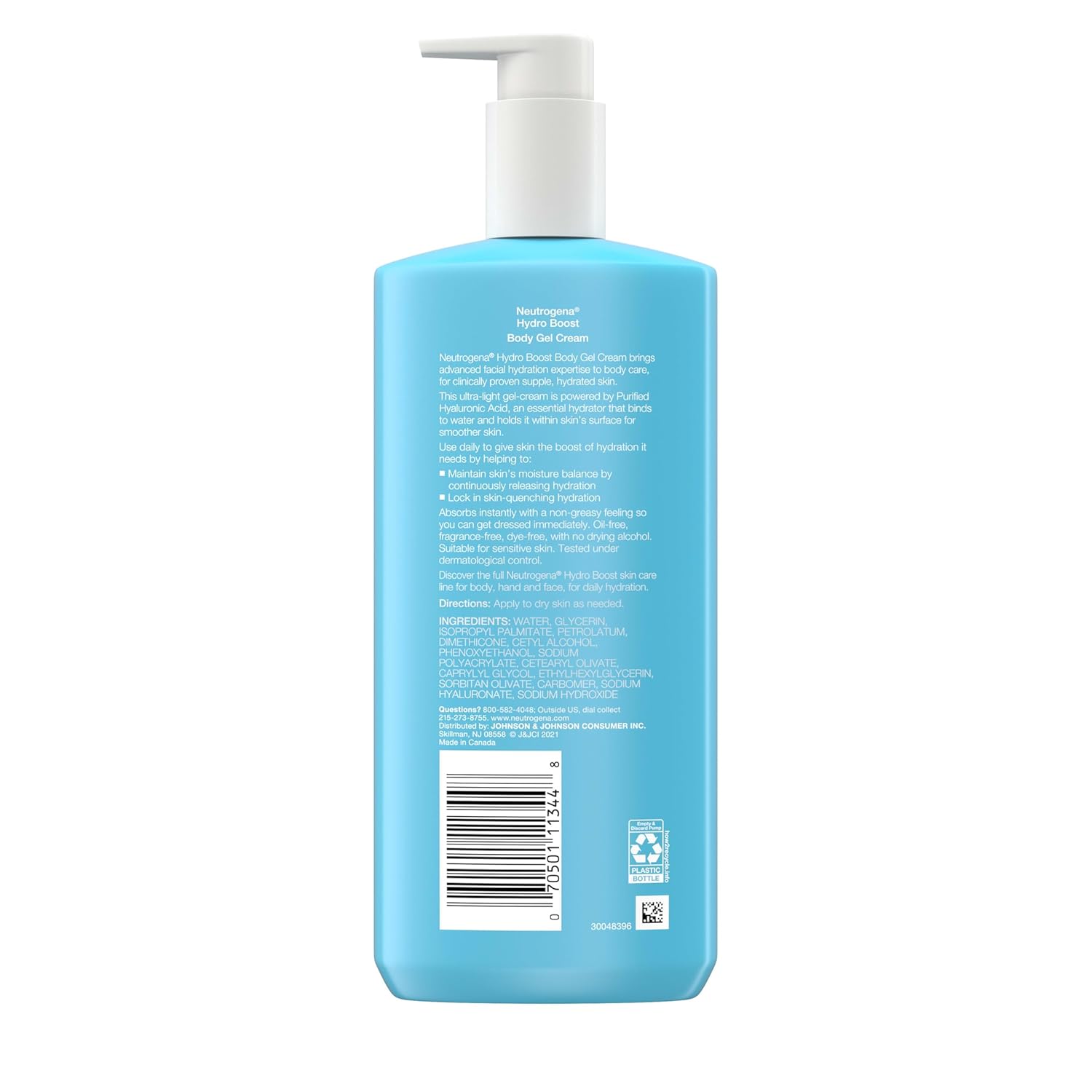 Neutrogena Hydro Boost Body Gel Cream with Hyaluronic Acid – Fragrance-Free Hydration for Nightly Self-Care Rituals and Post-Shower Wind-Down