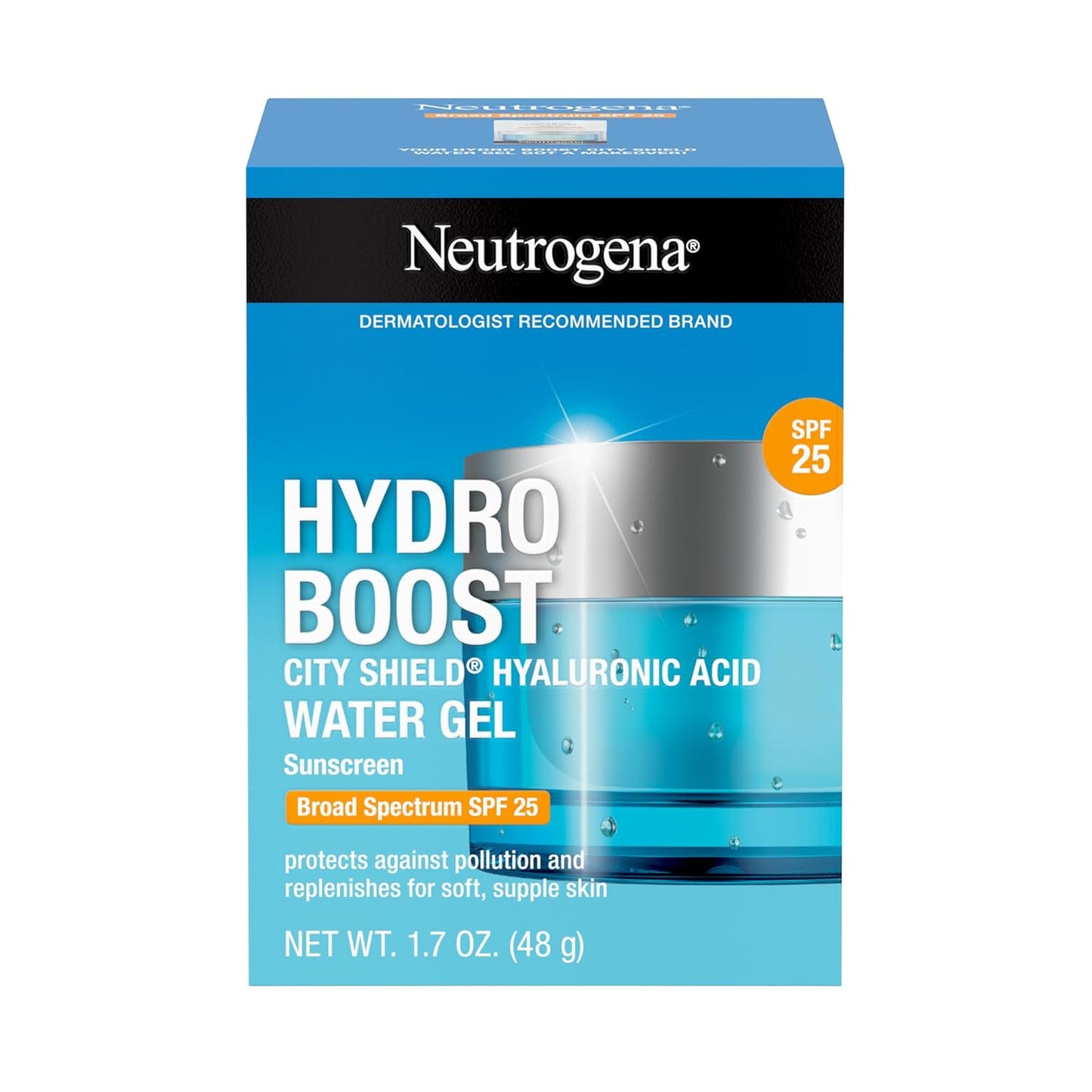 Neutrogena Hydro Boost City Shield Water Gel – Travel-Ready Hydrating SPF for Daily Commute Pouch