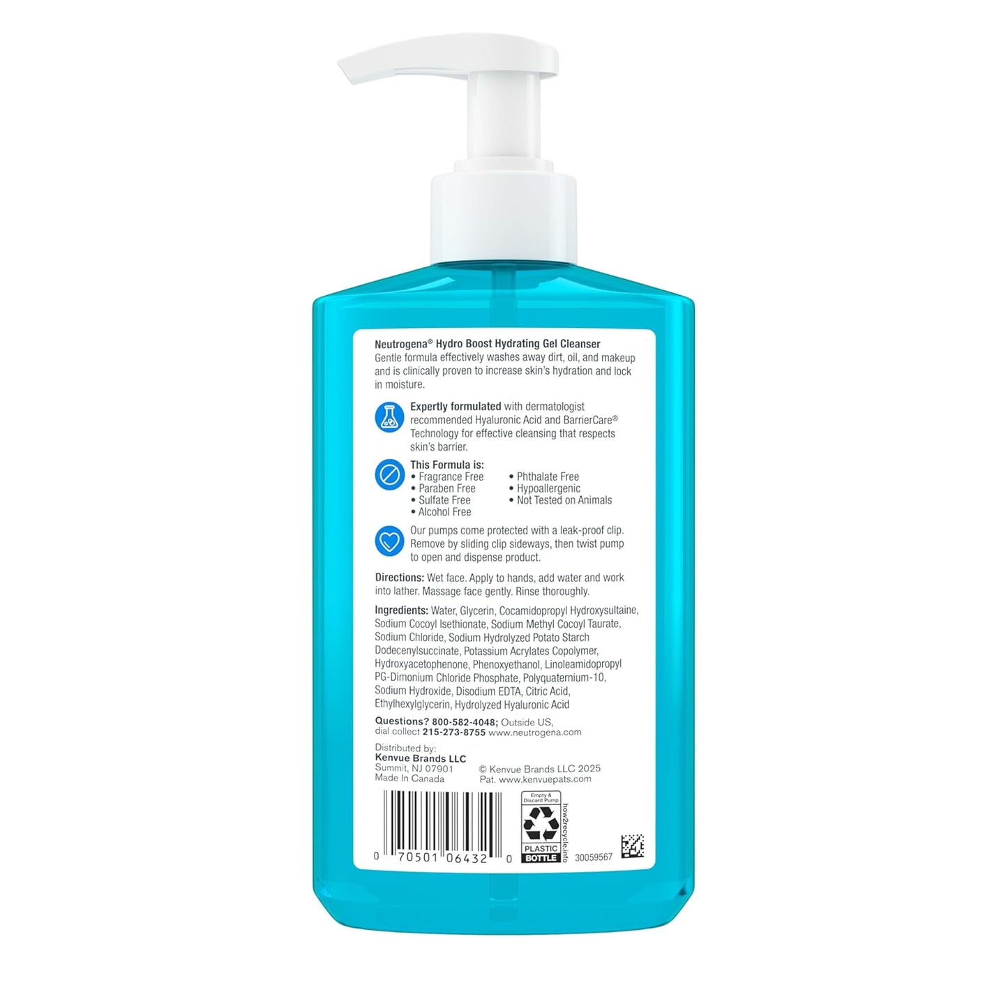 Neutrogena Hydro Boost Face Wash for Minimalist Bathroom Vanities, Clean Ingredient Gel Cleanser