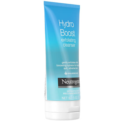 Neutrogena Hydro Boost Gentle Exfoliating Cleanser – Daily Hyaluronic Acid Face Wash for a Calming Self-Care Skincare Ritual