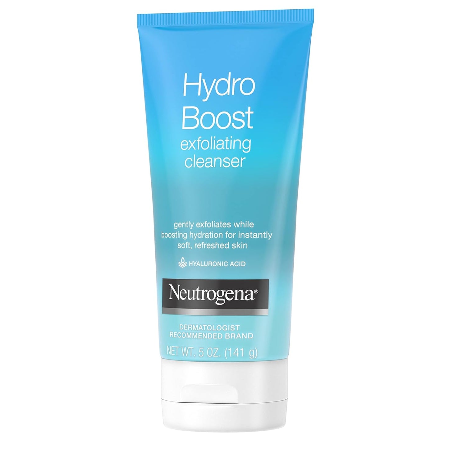Neutrogena Hydro Boost Gentle Exfoliating Cleanser – Streamlined Hyaluronic Acid Face Wash for a Clean, Clutter-Free Vanity