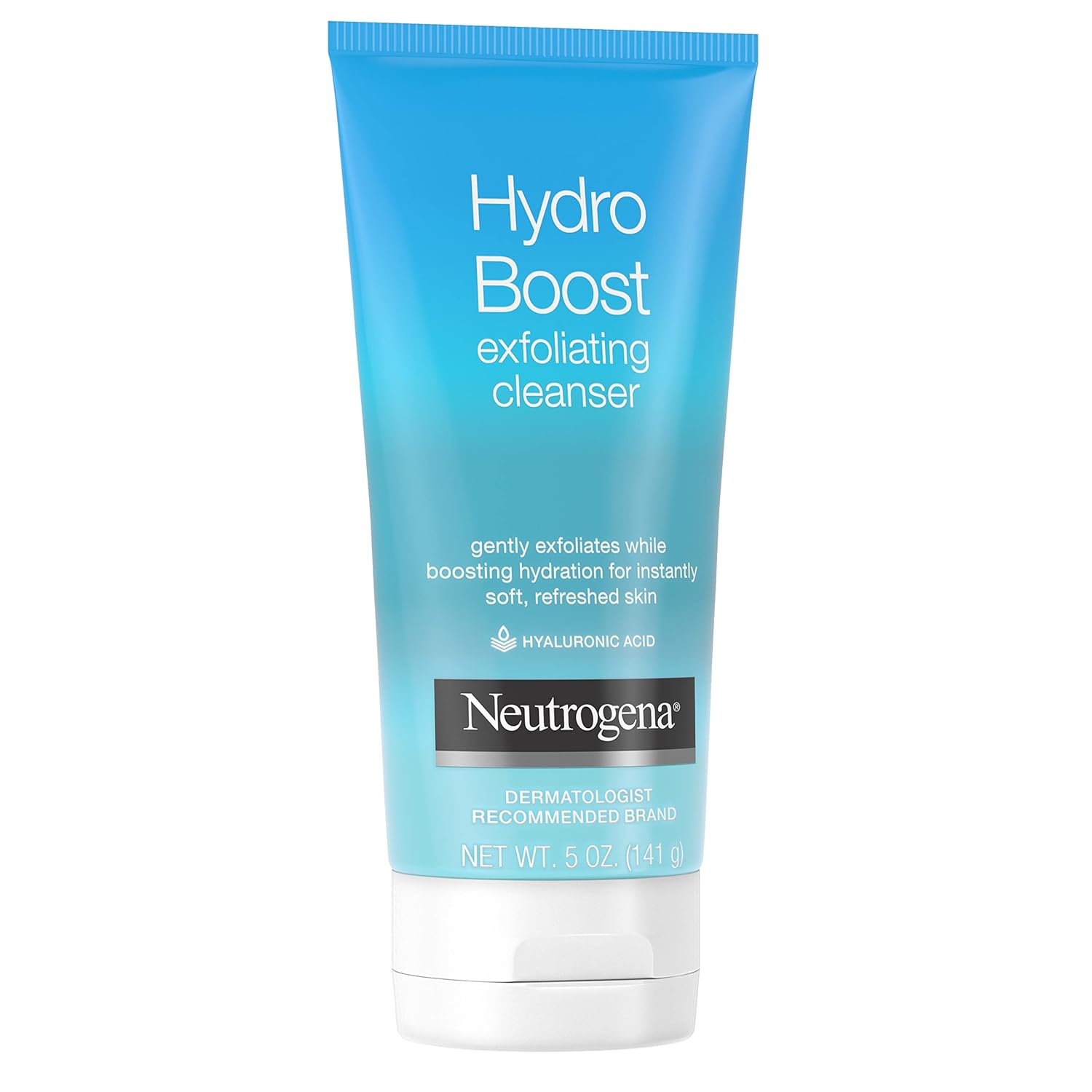 Neutrogena Hydro Boost Gentle Exfoliating Cleanser – Streamlined Hyaluronic Acid Face Wash for a Clean, Clutter-Free Vanity