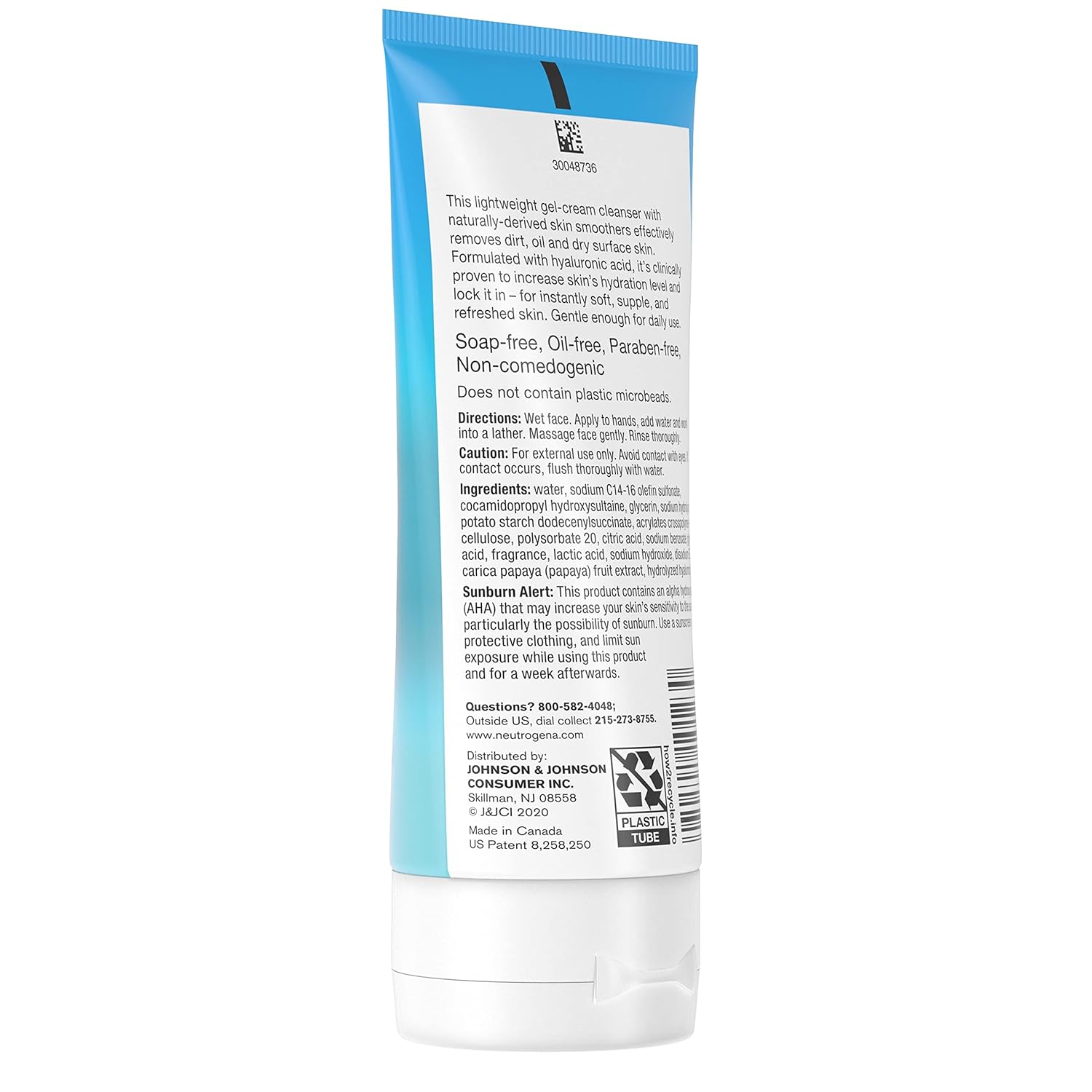Neutrogena Hydro Boost Gentle Exfoliating Cleanser – Streamlined Hyaluronic Acid Face Wash for a Clean, Clutter-Free Vanity