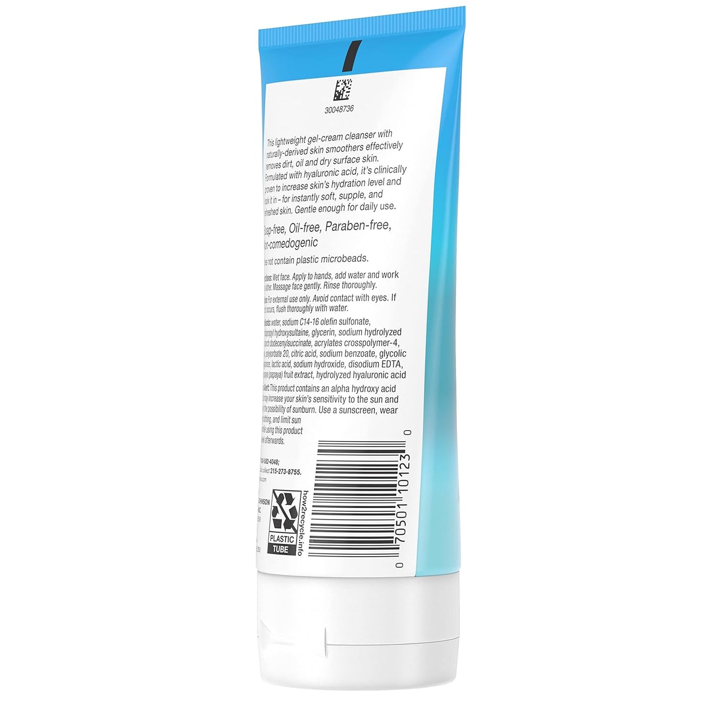 Neutrogena Hydro Boost Gentle Exfoliating Cleanser – Streamlined Hyaluronic Acid Face Wash for a Clean, Clutter-Free Vanity