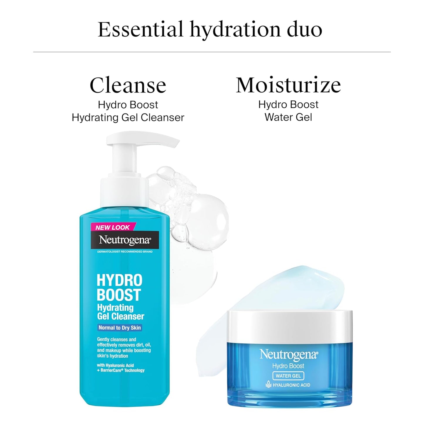 Neutrogena Hydro Boost Hydrating Face Wash & Makeup Remover – Hypoallergenic Gentle Cleanser for Sensitive and Reactive Skin, Oil-Free, 7.8 fl oz