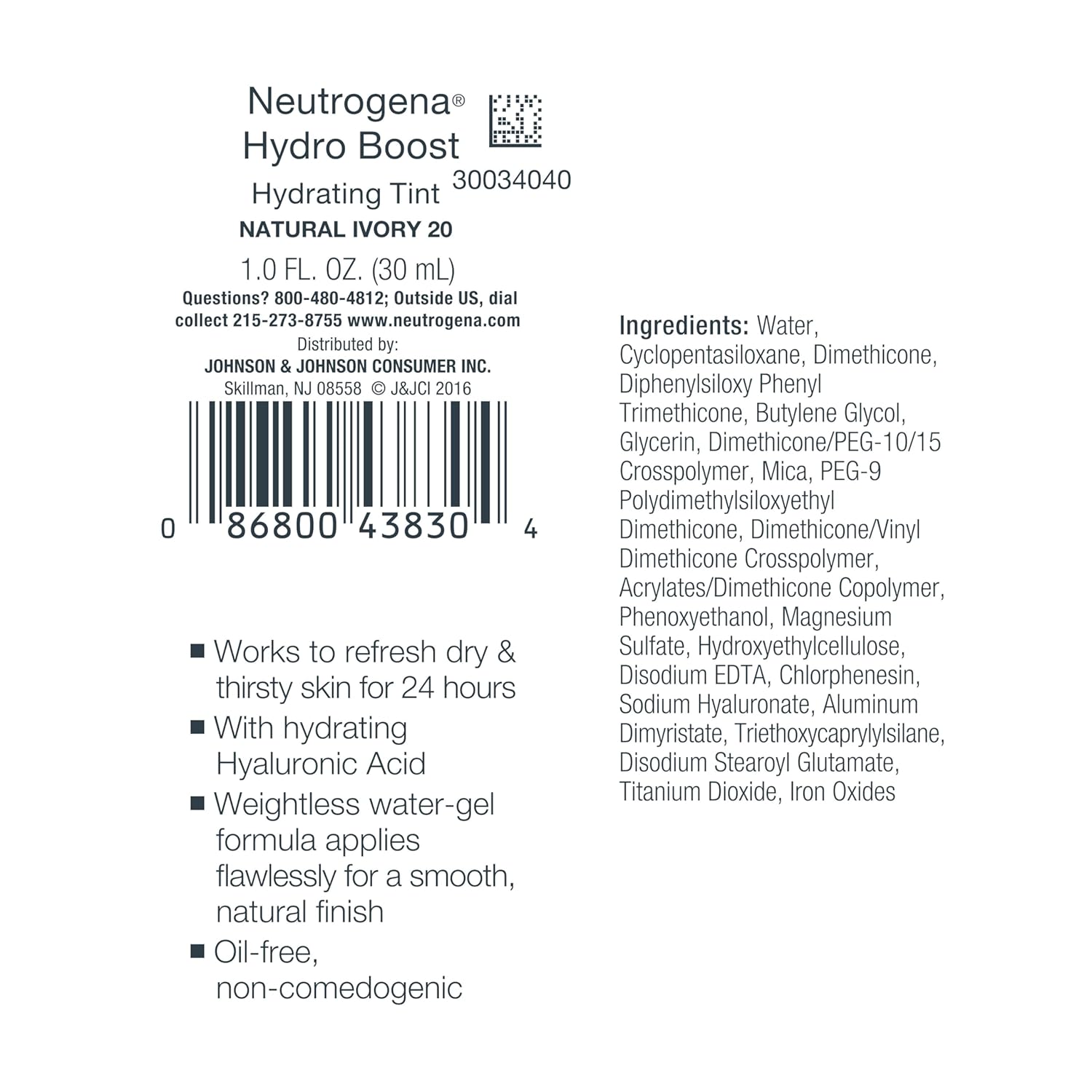 Neutrogena Hydro Boost Hydrating Tint – Streamlined Vanity Staple for Capsule Beauty Routines, One-Step Tinted Moisturizer