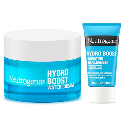 Neutrogena Hydro Boost Water Cream – Dermatologist-Recommended Birthday Gift Set for Her with Cleanser