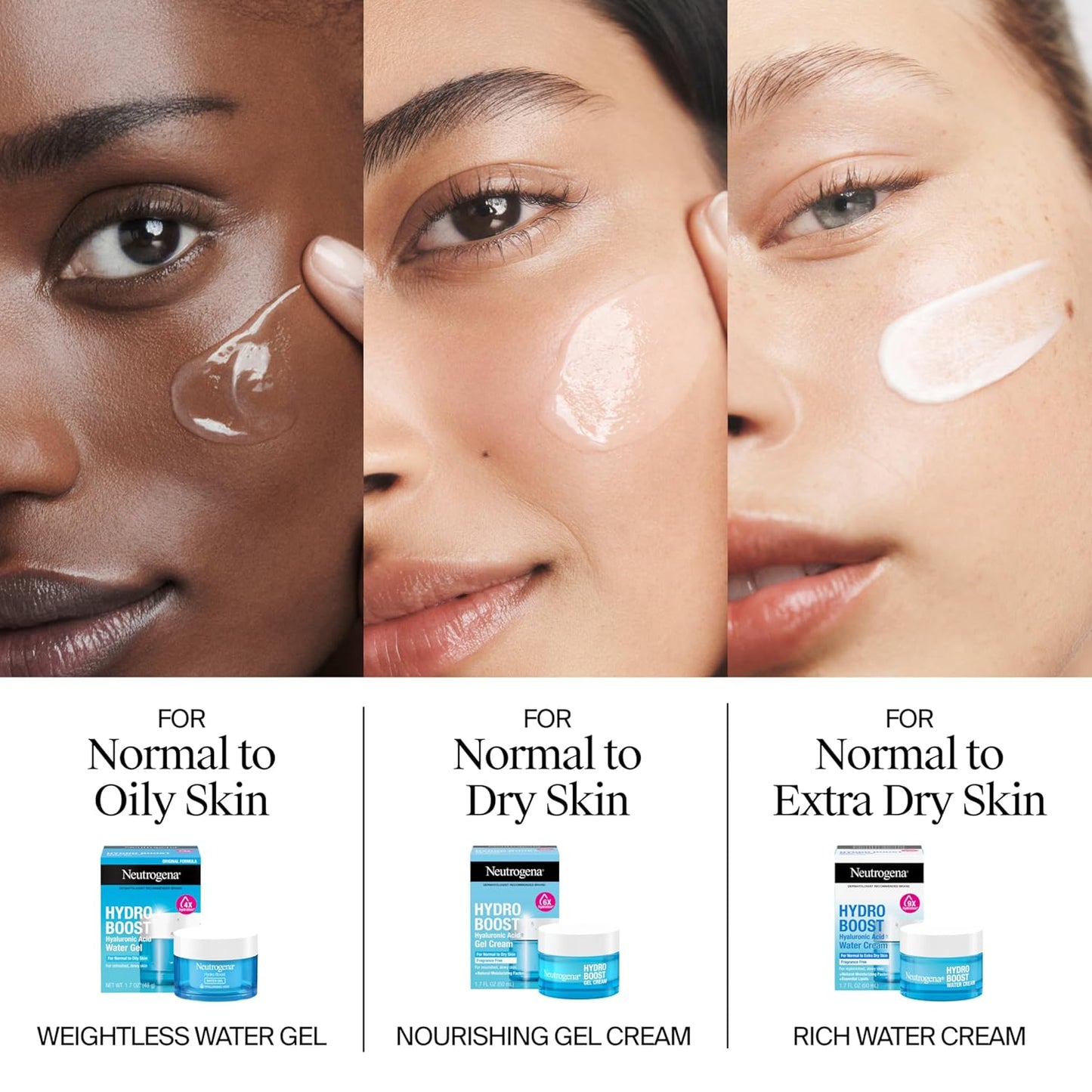 Neutrogena Hydro Boost Water Cream – Hydrating Night Ritual for Sensitive Skin, 72-Hour Moisture + Cleanser