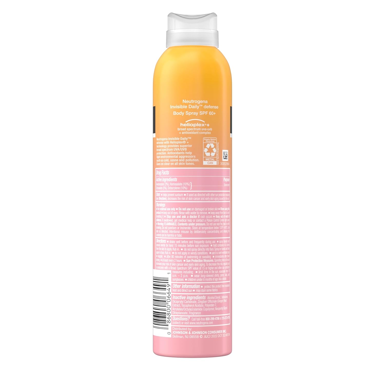 Neutrogena Invisible Daily Defense Body Sunscreen Spray – Daily Antioxidant SPF 60+ Ritual for Clean-Ingredient Skincare Routines