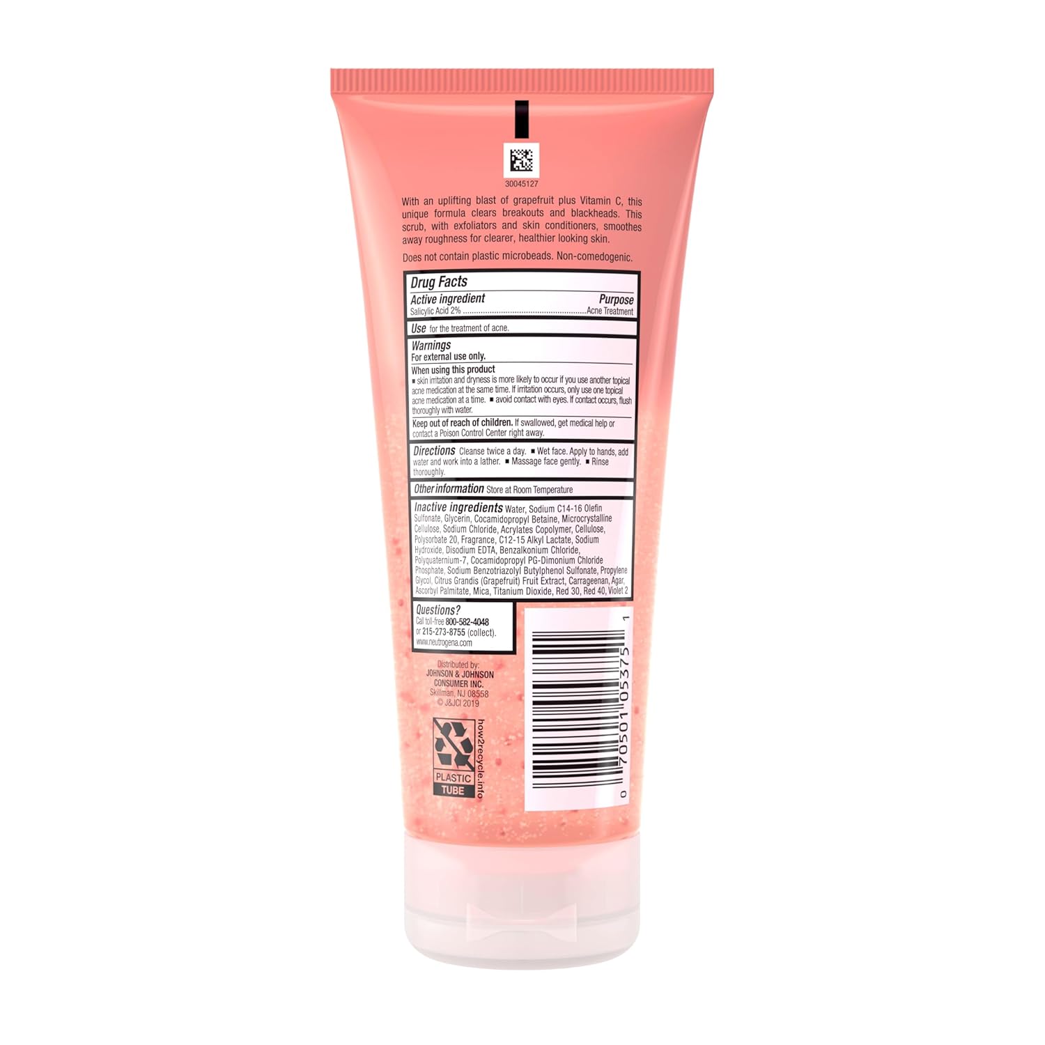 Neutrogena Oil-Free Acne Face Wash Pink Grapefruit Foaming Scrub – Salicylic Acid Daily Cleanser for Mindful Morning Skincare Rituals